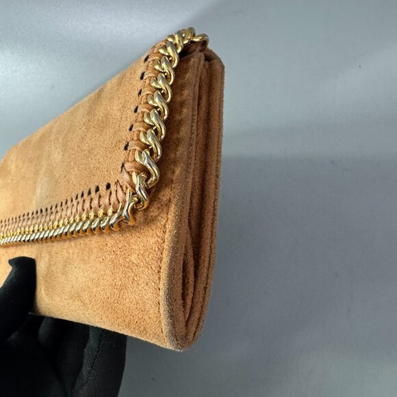 Stella McCartney Falabella Chain-link Detail Brown Leather Long Wallet - Picture 14 of 15
